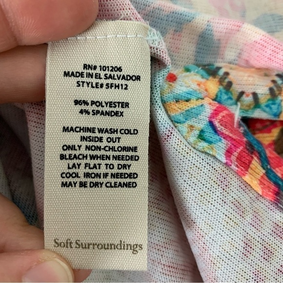 Soft Surroundings Colorful Floral Paisley Tunic Top Flawed Please Read - Picture 14 of 14